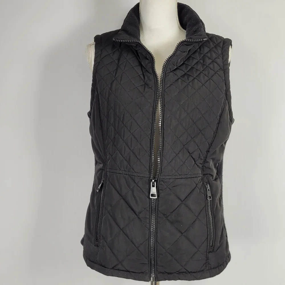 Andrew marc polyester Black puffer vest Size Medium